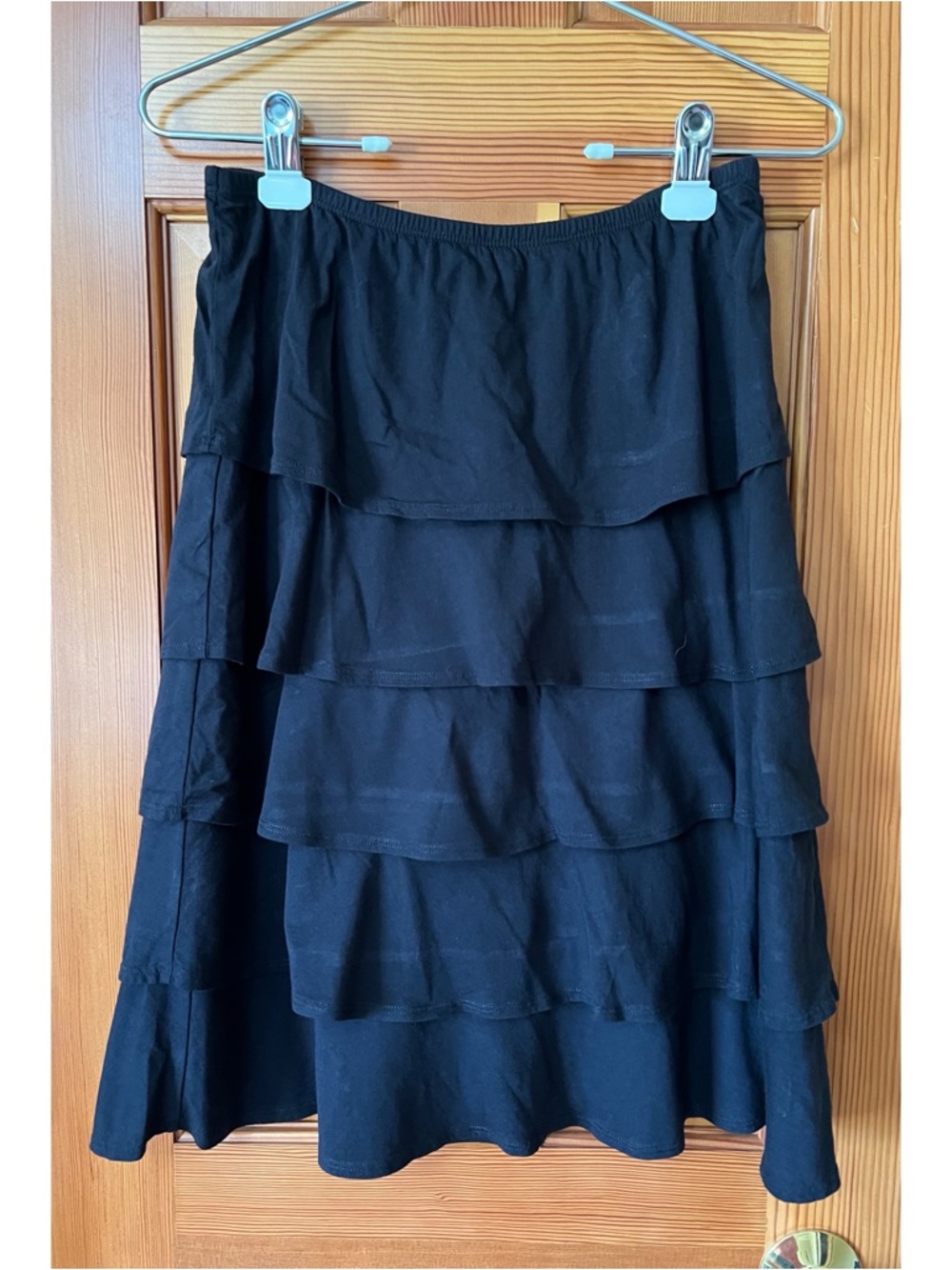 Garnet Hill Black Tiered Ruffle Skirt - Women